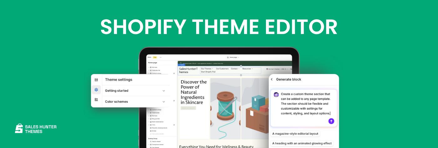 Shopify Theme Editor 2025 Fundamental & AI Editor Test and Visual Guide!